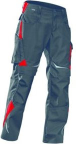 Kübler Pulsschlag Hose 2324 Schwarz/Mittelrot Größe 62 mit Cordura und Reflexstreifen - Bild 1