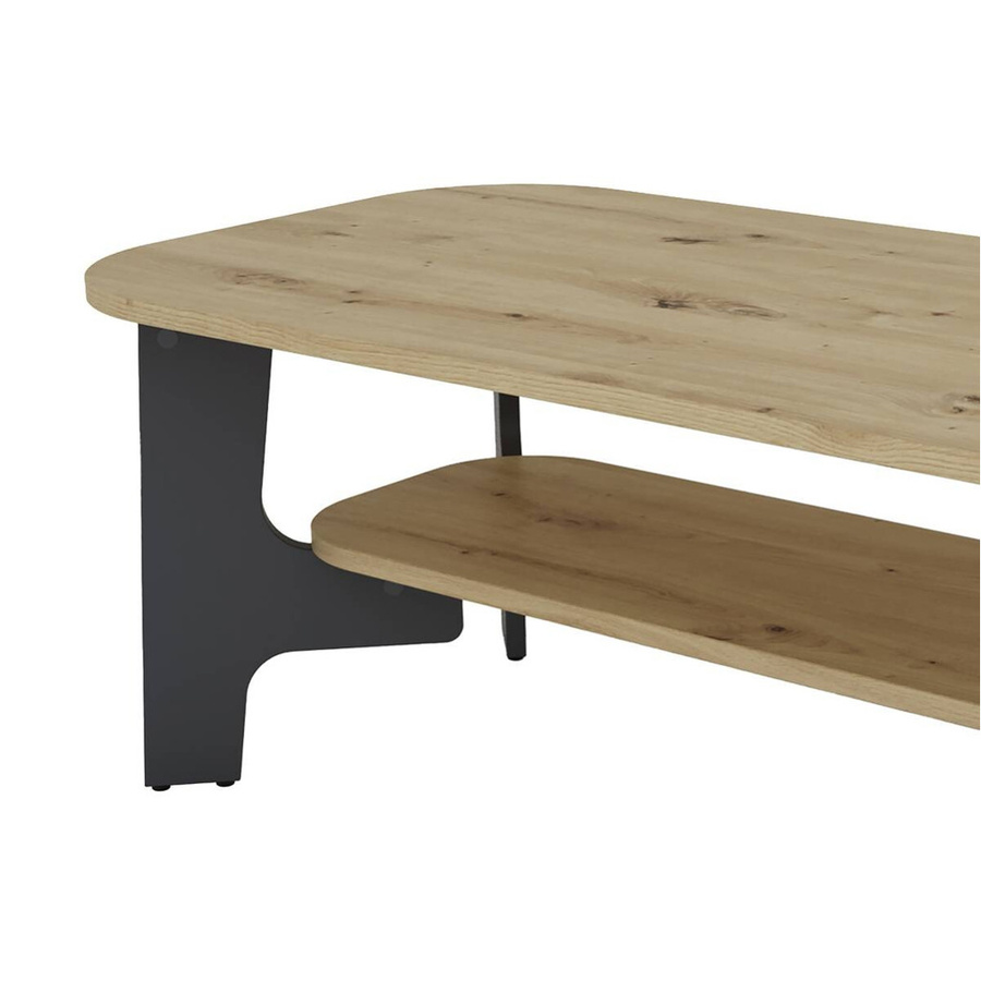 byLIVING Couchtisch JONNY modern in Eiche und Anthrazit, B/T/H: 110 x 55 x 42,5 cm - Bild 3