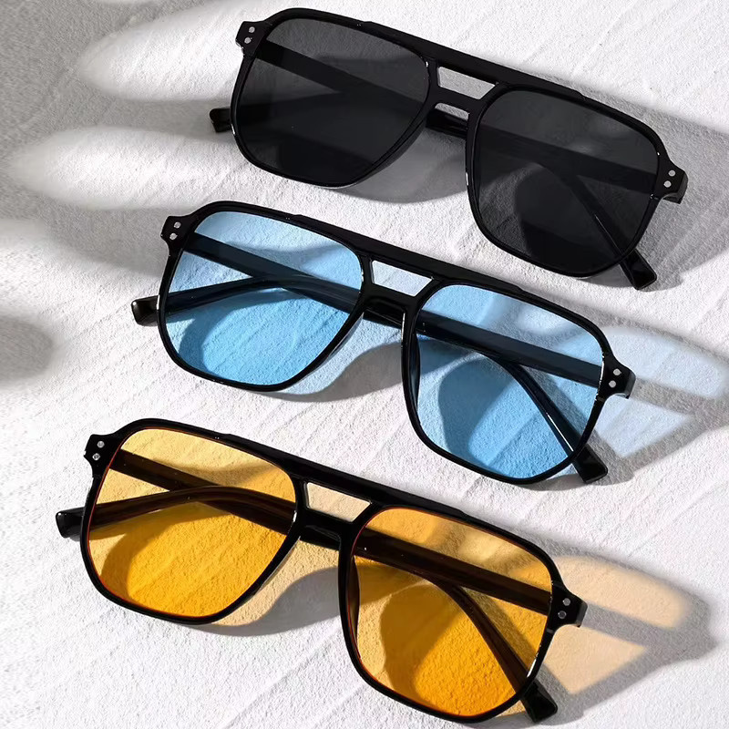 Sonnenbrille Quadrat, Retro Polygon, Vollrand, Kunststoff, Unisex - Bild 2