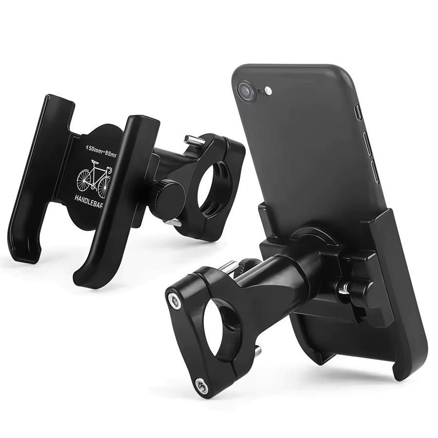 Universeller Motorrad-Telefonhalter aus Aluminiumlegierung in Schwarz mit 360 Grad Rotation für iPhone, Xiaomi, Samsung und Huawei - Bild 2
