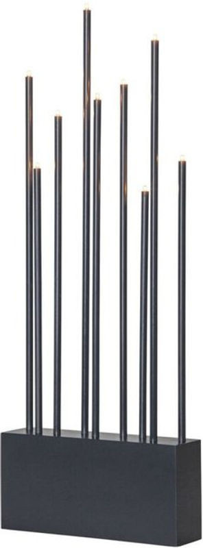 Star Fensterleuchter buzz von Star Trading, 9-flammig, Grau/Schwarz aus Holz und Metall für Weihnachten - Bild 1