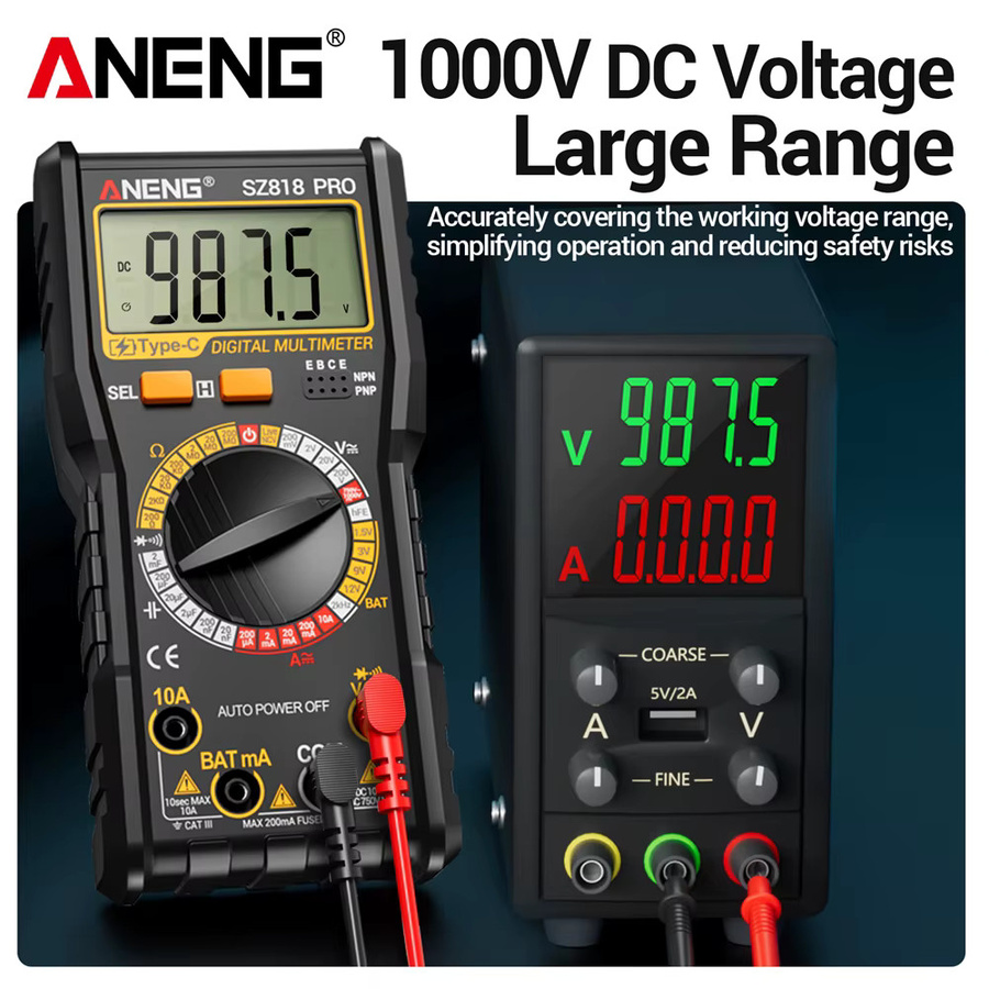 ANENG SZ818 Digitales Multimeter BT173 Batterietester-Set für AC/DC Spannung, Strom und Widerstand - Bild 2