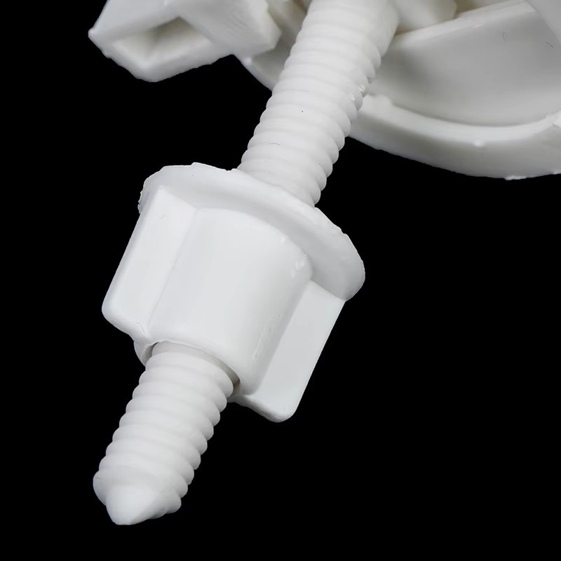 2er-Set Toilettensitzschrauben aus weißem Nylon als Befestigungsset für Scharniere und Reparaturen - Bild 2