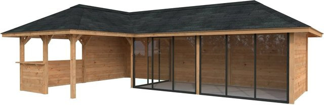 PALMAKO Pavillon Bianca Set 220 Slide aus Fichtenholz in Braun, B/H/T: 876 x 319 x 588 cm - Bild 2