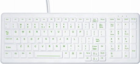 Tast Active Key AK-C7000 Hygiene-Tastatur mit Nummernfeld CleanFunction USB QWERTZ DE weiß - Bild 1
