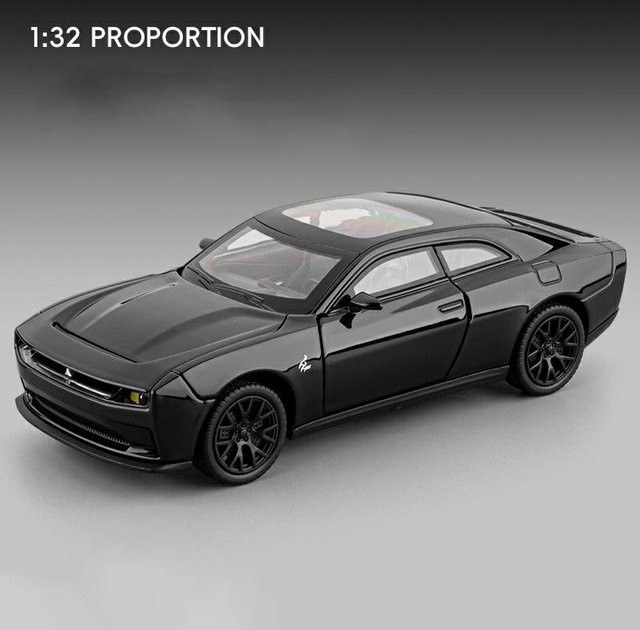 Linyi toy car Dodge Challenger Srt Sportwagen Modell, 1:32, Metall, mit Licht und Ton, ab 18 Jahre - Bild 1