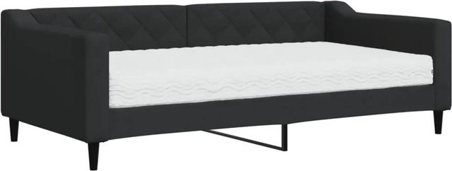 vidaXL Tagesbett mit Matratze in Schwarz, modernes Design, B/T/H: 90 x 190 cm - Bild 1
