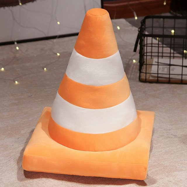 Binchi Fitness Verkehrsleitkegel Plüschkissen in Orange, 45 cm Höhe - Bild 1