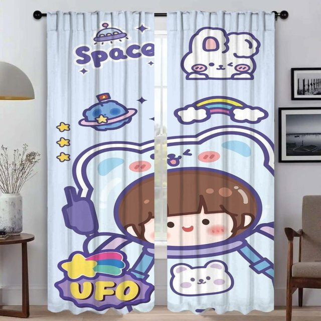 RORO JUMP Verdunkelungsvorhänge Set aus 2 Stück, elegante Raumvorhänge für Wohnen und Küche, Farbe: Weiß, Breite: 50 cm, Höhe: 70 cm - Bild 1