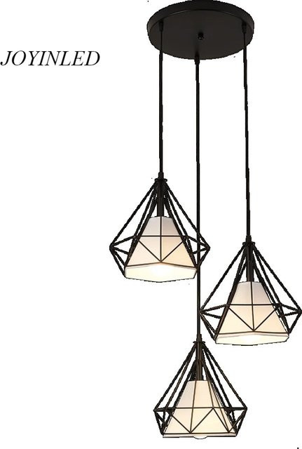 JOYINLED Moderne Loft Kronleuchter Dekoration aus Metall in Schwarz und Weiß für Wohnzimmer, Küche, Schlafzimmer oder Esszimmer, Durchmesser: 25 cm - Bild 1
