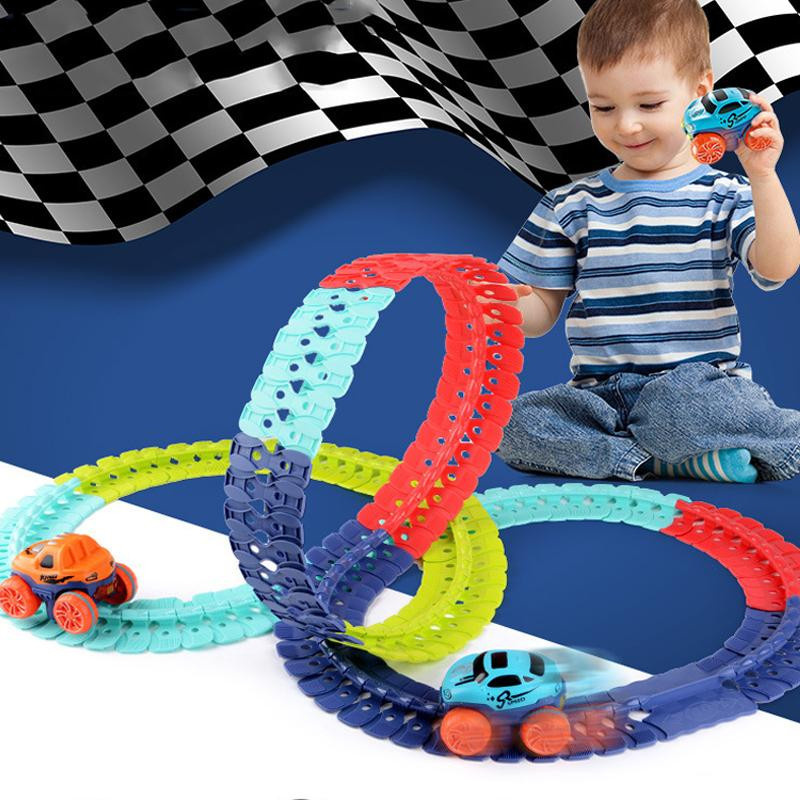 Linyi toy Schwerkraft Rennen Strecken Schiene Auto Spielset 46-teiliges Set - Bild 2