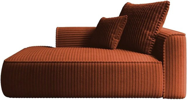 Vente-unique Recamiere Pineta ohne Schlaffunktion in Terracotta mit Cord-Bezug, Breite: 180 cm - Bild 1