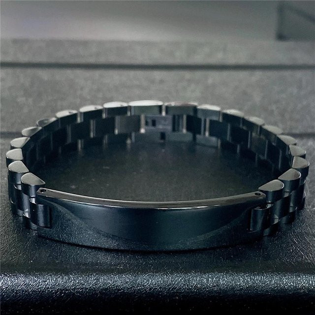 YULIN Armband, Edelstahl, Schwarz, Unisex, Personalisiert mit Augen Foto - Bild 1