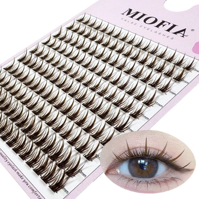 MIOFIA Wimpern Cluster, Braun, 3D Russischer Volumenlook, Natürlich - Bild 1