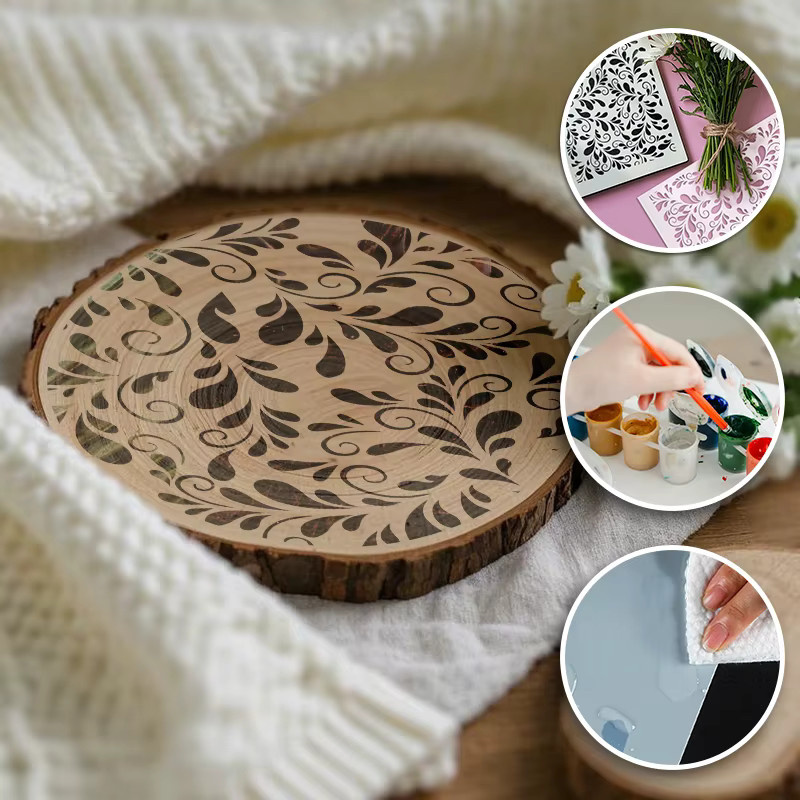 YOMDID PET-Schablone Blattform für DIY-Handwerk und Dekoration, wiederverwendbare Malvorlage, Breite: 29,4 cm, Tiefe: 21,0 cm - Bild 3