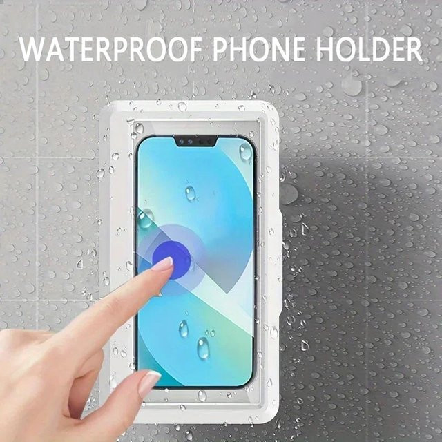 Wasserdichter Dusch-Telefonhalter mit 360 Grad Rotation und Antibeschlag-Funktion für dein Smartphone in Weiß - Bild 1