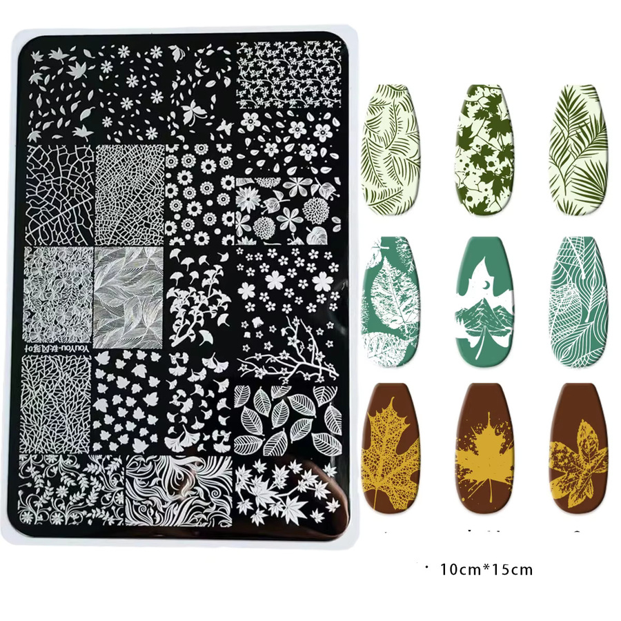 MAFANAILS Nagelstanze, Herbst Ahornblatt und Ginkgo Blatt, Schablone - Bild 2