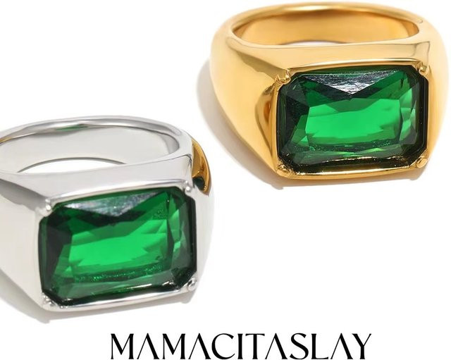 MamacitaSlay Ring Edelstahl, 18K Vergoldet, Zirkonia, Damen - Bild 1