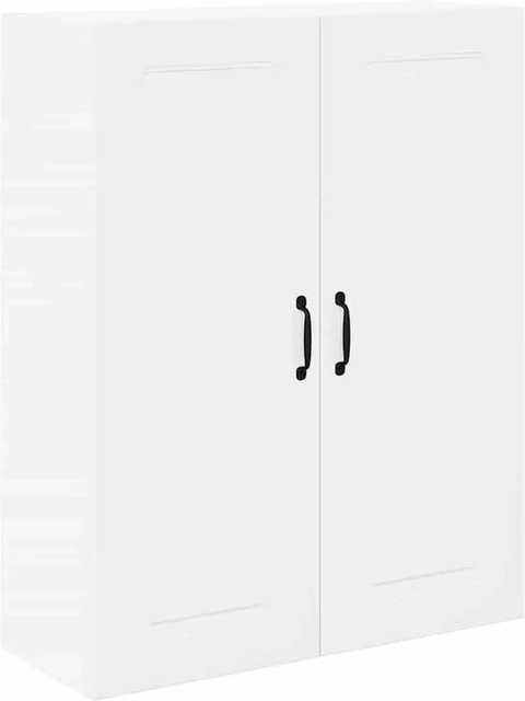 vidaXL Küchenwandschrank in Weiß, Wandmontage mit Scharniertüren und Regalböden, B/T/H: 80 x 31 x 100 cm - Bild 1