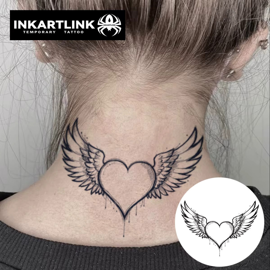 INKARTLINK Temporäre Tattoo Aufkleber, Flügel Liebe, Wasserdicht - Bild 3