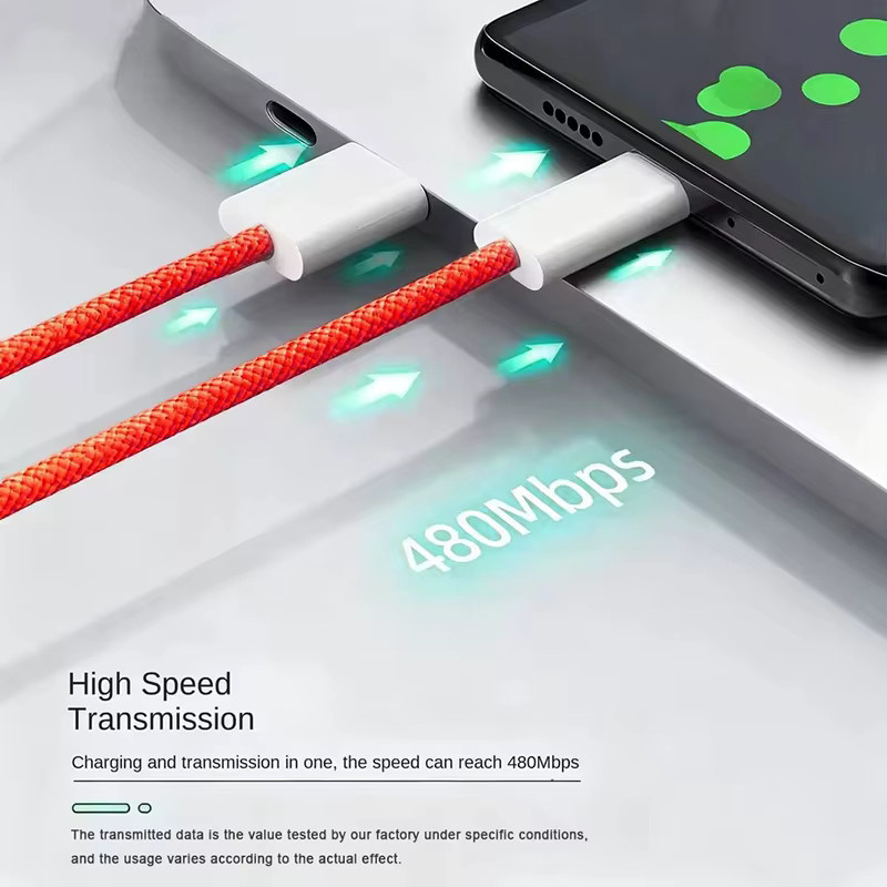USB-C auf USB-C Ladekabel mit Schnellladefunktion aus Textilgewebe in Gelb für Apple iPhone 15 16, Huawei, Xiaomi und Samsung - Bild 4