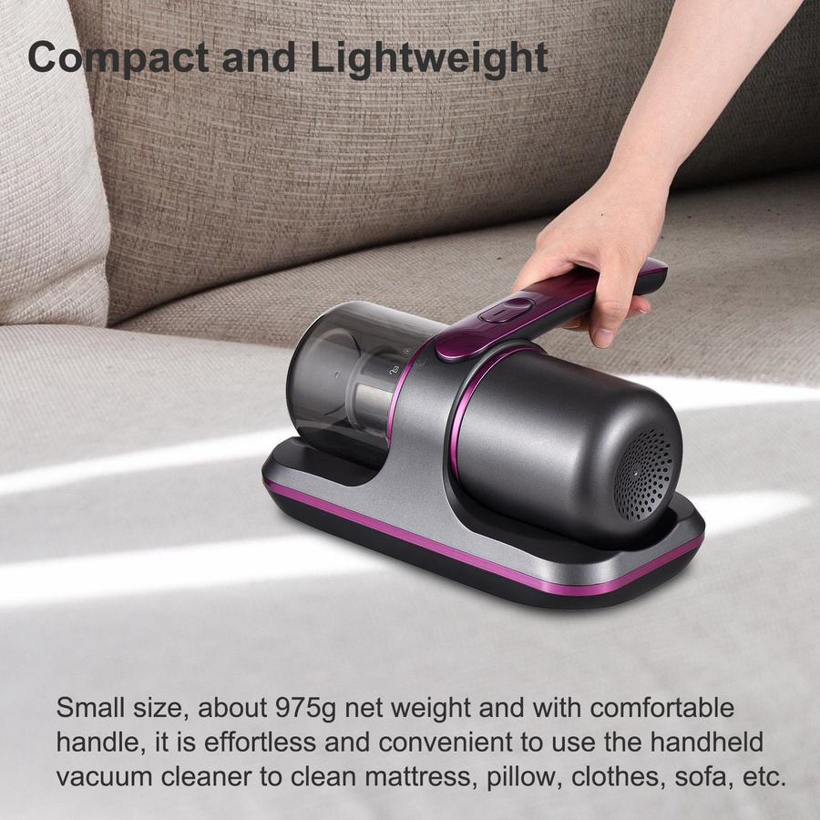 Igeteck Kabelloser Matratzen-Staubsauger mit UV-Funktion und 8000 Pa Saugkraft, 100 W, Violett - Bild 5