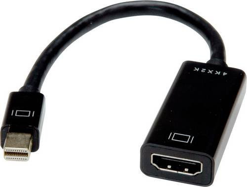 Value Mini-DisplayPort auf VGA Adapterkabel Schwarz, Länge: 0,15 m - Bild 1