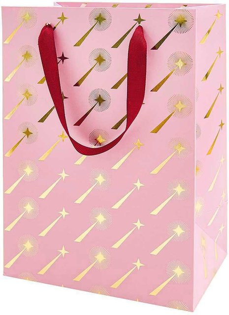 Rico Design Paper Poetry Geschenktüte Sternschnuppen in Rosa, B: 18 cm, H: 26 cm, T: 12 cm - Bild 1