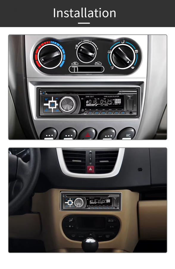 BQCC 1DIN Autoradio mit Bluetooth, CD/VCD/DVD-Player, USB, TF, AUX und AI Voice Steuerung inklusive RCA Video- und Audioausgang sowie RDS für Universal-Fahrzeuge - Bild 2