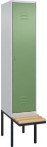 C+P Spind Classic PLUS Spind mit Sitzbank, 1 Abteil, Zylinderschloss, 4 Garderobenhaken, B/T/H: 212,0 x 40,0 x 81,5 cm - Bild 1