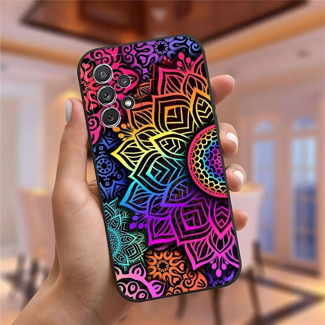 Mandala Chakra Yoga Handyhülle für Samsung Galaxy S23 Ultra S24 S22 S21 S20 FE S21 Plus A54 A34 A16 A53 A13 Multicolor - Bild 1