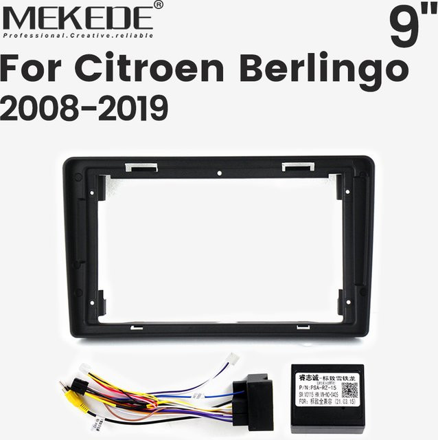 MEKEDE Multimedia-Player Auto Panel Kit Lünette Rahmen mit Canbus für Citroen Berlingo 2013-2017, 9 Zoll, Schwarz - Bild 1