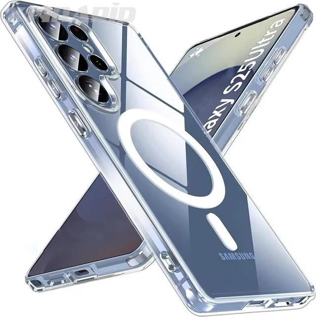 GOALXIXI MagSafe Magnetische Kabellose Ladehülle für Samsung Galaxy S25 S26 Ultra Plus FE S25Ultra 5G, Transparente Stoßfeste Rückabdeckung - Bild 1