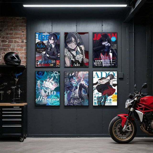 Kayou Singer Ado Poster Kunstdruck im Anime-Stil, Mehrfarbig, Papier, B: 15,0 cm, H: 10,0 cm - Bild 1