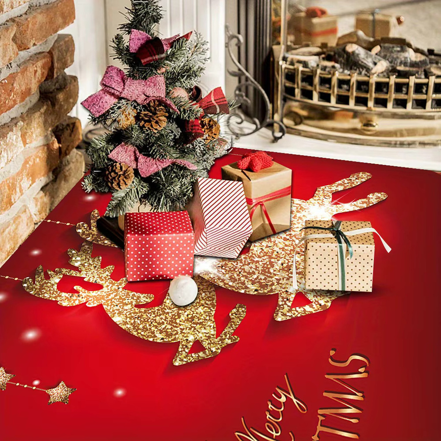 VIKAMA Rutschfeste Bodenmatte für Schlafzimmer und Badezimmer mit Weihnachtsdesign, Farbe: Rot, B/T: 60 x 40 cm - Bild 3
