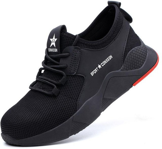 Shoekeeper Arbeitsschuhe Herren Schwarz mit Stahlkappe, atmungsaktiv und leicht, Größe 45 - Bild 1