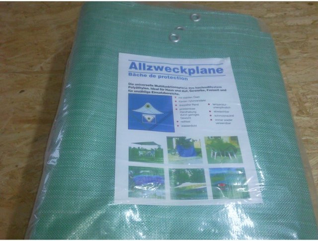 Aquagart Gewebeplane Allzweckplane in Grün, B: 4 m, L: 6 m, 220g/m² - Bild 1