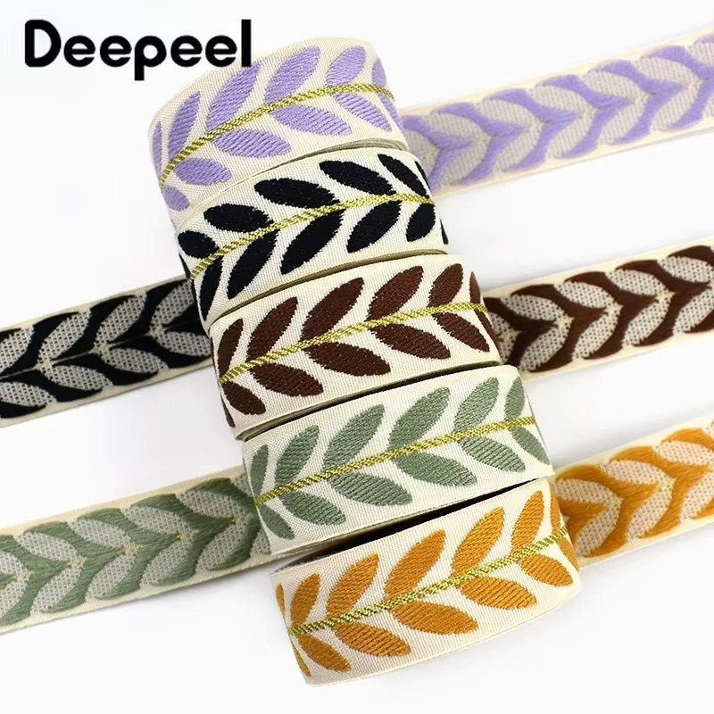 Deepeel Jacquard-Gurtband aus Polyester in Grün und Multicolour, Breite: 25 mm - Bild 5