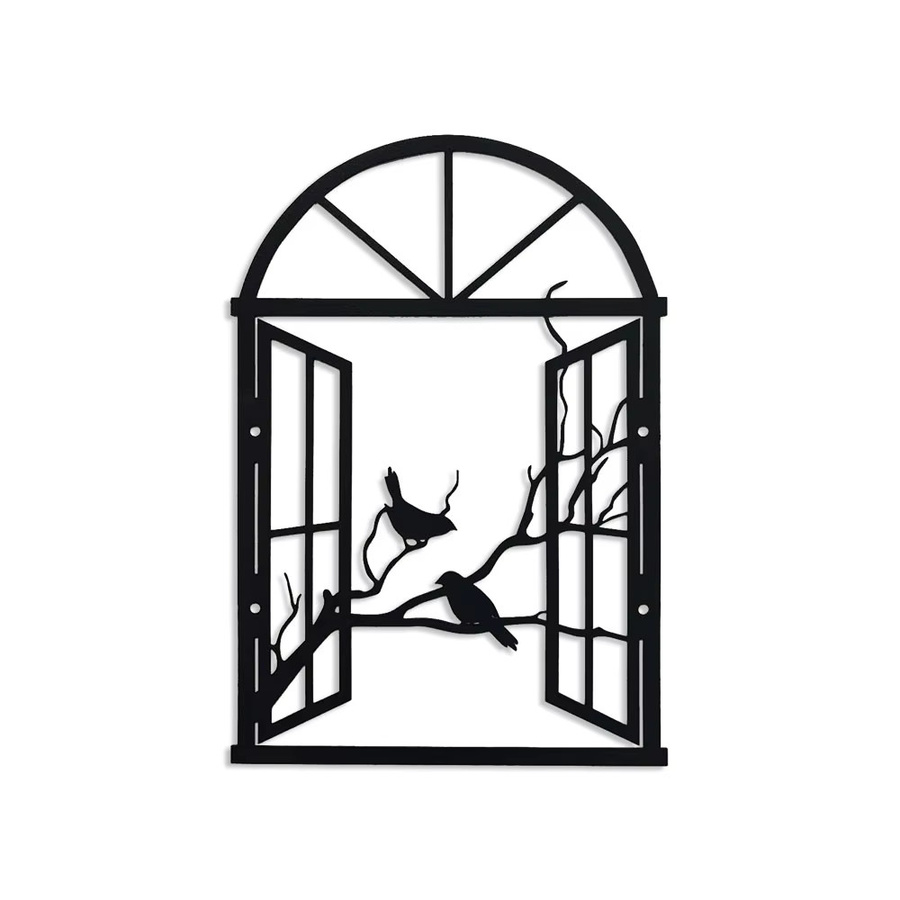 DDPNKL Art-Deco-Vogelskulptur aus Metall in Schwarz als dekorative Wandkunst für Innen und Außen - Bild 4
