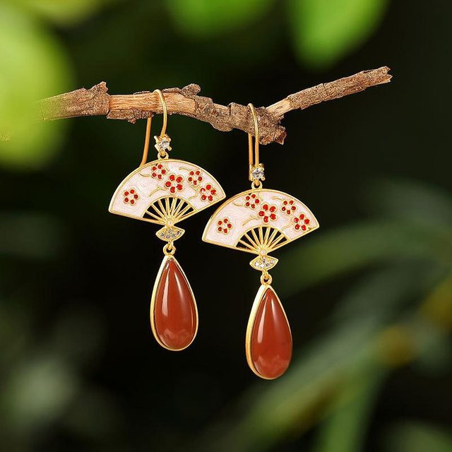 YIRAN Jewelry Ohrringe, roter Turmalin, Damen - Bild 1