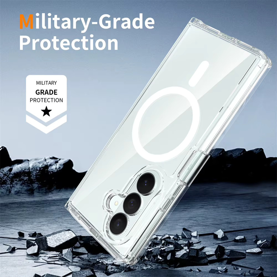 Transparente magnetische Handyhülle für Samsung Galaxy Z Fold 6, 7 und 8 mit MagSafe Unterstützung und stoßfestem Schutz - Bild 4