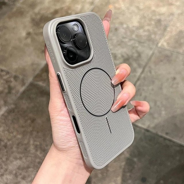Tuiying002 Magnetisches iPhone Case mit kühlender Wärmeableitung und MagSafe Unterstützung, Grau - Bild 1