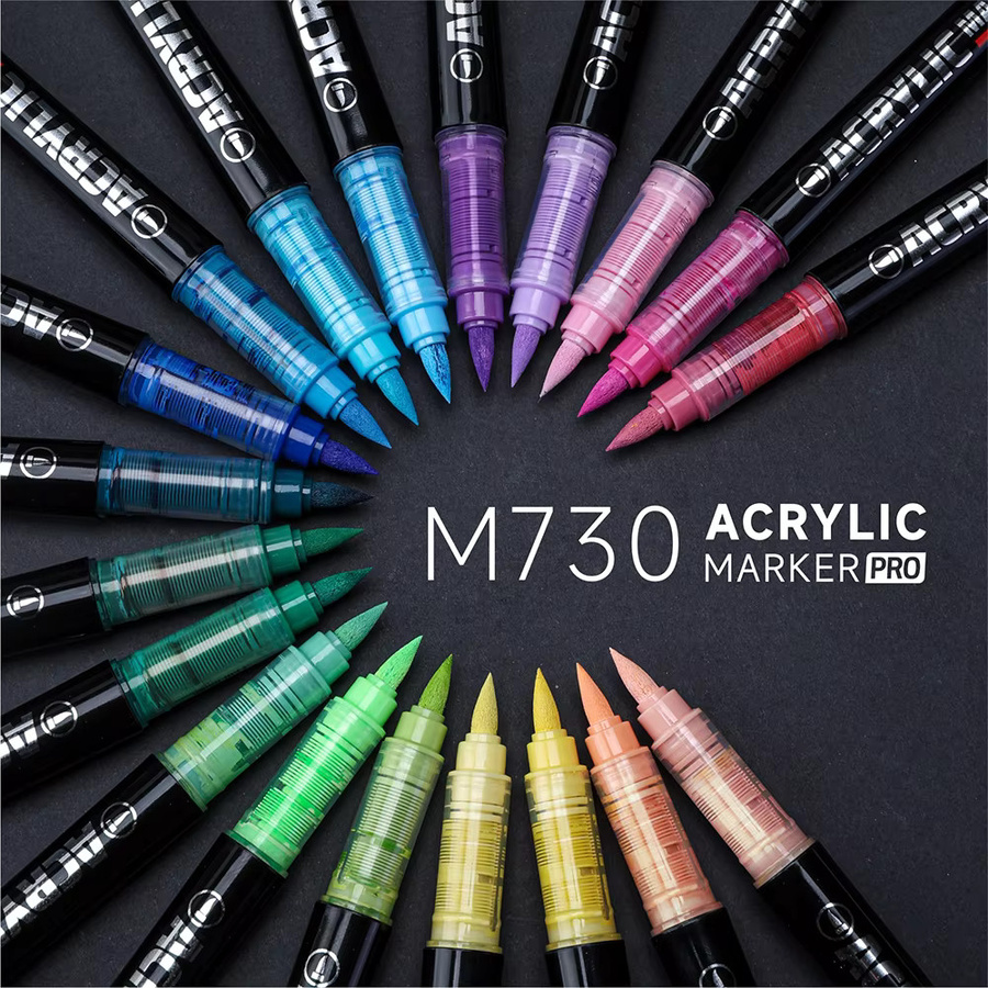 Languo Acryl-Pinselmarker-Set mit 48 Farben und automatischem Tintenkontrollsystem in Mehrfarbig für DIY-Zeichnen und Basteln - Bild 3