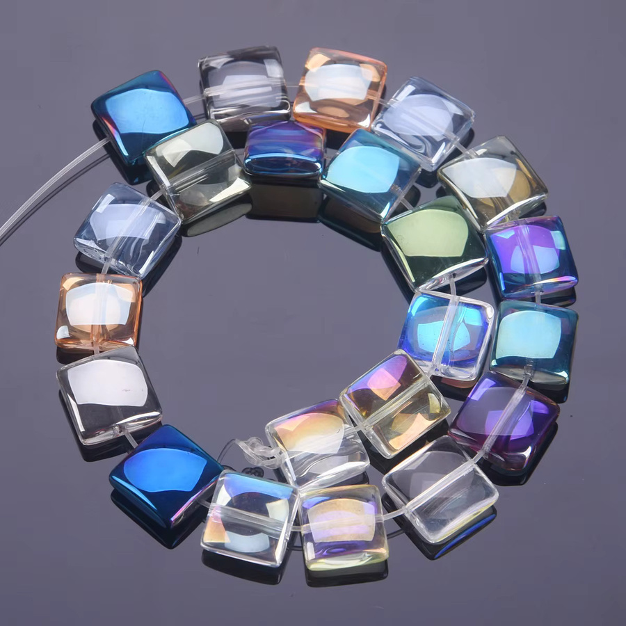Dreamzeal Kristallglas-Perlen, quadratisch, 12 mm, bunt, Unisex - Bild 2