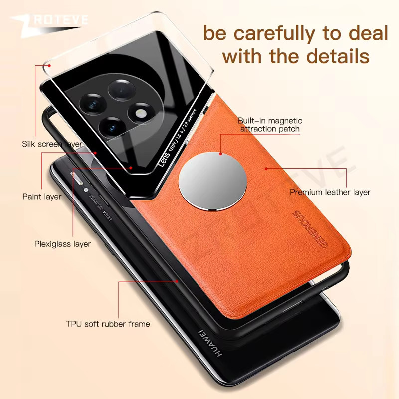 Zroteve Magnetische PU Leder Handyhülle für OnePlus 11, 11R, 12, 12R und 13 in Schwarz - Bild 3