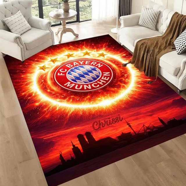 LivSpaceVibe Teppich mit FC Bayern München Wappen, modern und abstrakt, rot, B: 160 cm, T: 230 cm - Bild 1