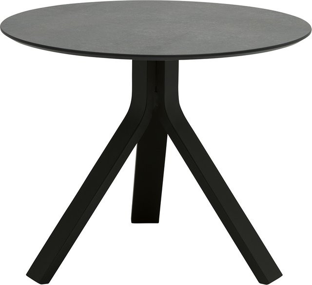 Stern Beistelltisch Freddie aus Aluminium in Schwarz Matt mit Silverstar 2.0 Smoky Tischplatte Durchmesser: 60 cm - Bild 1