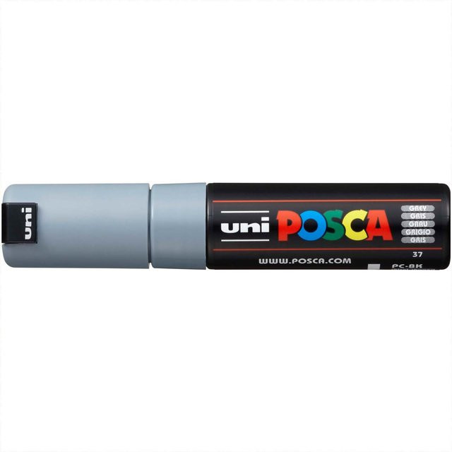 uni POSCA-Marker PC-8K mit 8mm Keilspitze in Grau - Bild 1
