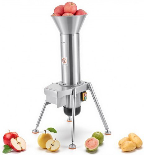Vevor Elektrische Obstmühle aus Edelstahl, 1100 W Obsthäcksler für Äpfel, Birnen, Ananas und Gemüse, Silber - Bild 1