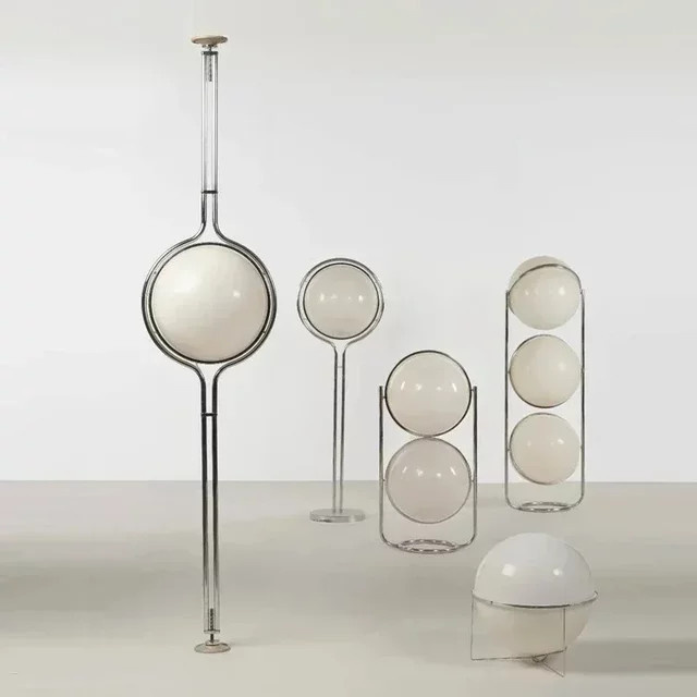 TAONUANSHU Nordic Stehlampe in Chrom und Weiß mit Acryl-Kugelleuchte im skandinavischen Design - Bild 1